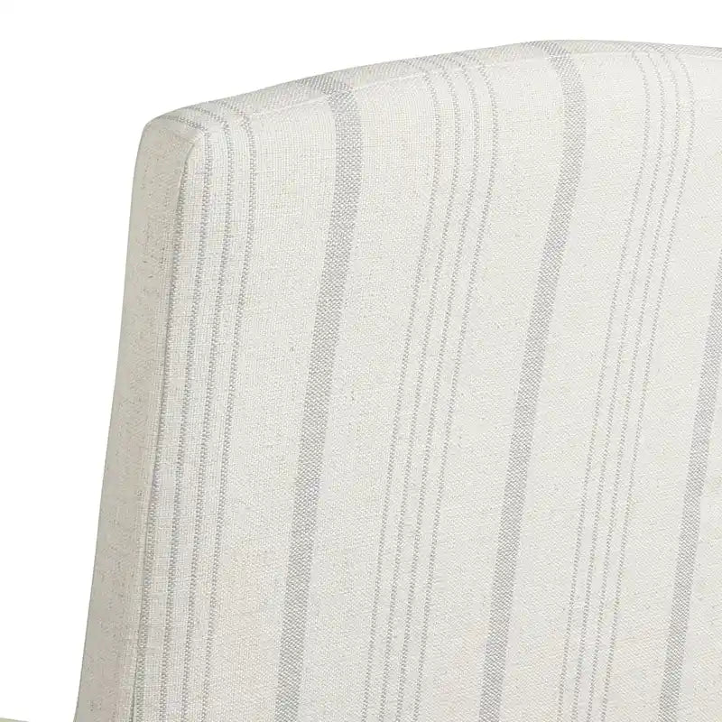 Lot de 2 chaises de salle à manger classiques Parsons, revêtement en tissu rayé gris tourterelle, pieds en bois massif