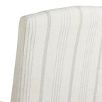 Lot de 2 chaises de salle à manger classiques Parsons, revêtement en tissu rayé gris tourterelle, pieds en bois massif