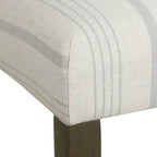 Lot de 2 chaises de salle à manger classiques Parsons, revêtement en tissu rayé gris tourterelle, pieds en bois massif