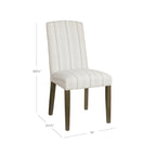 Lot de 2 chaises de salle à manger classiques Parsons, revêtement en tissu rayé gris tourterelle, pieds en bois massif