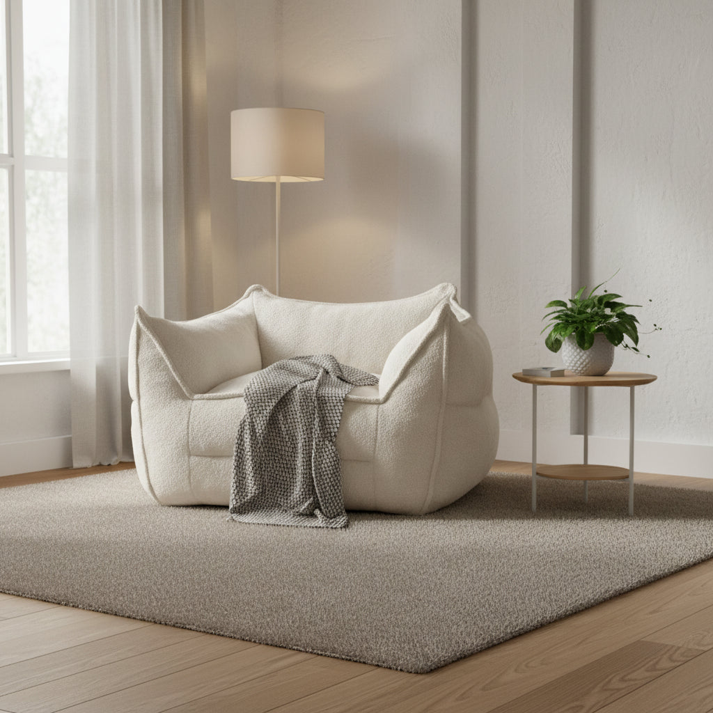 Un pouf individuel dans le salon