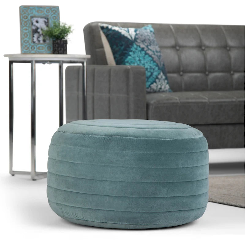 Pouf rond bohème en velours, repose-pieds de sol pour salon et chambre