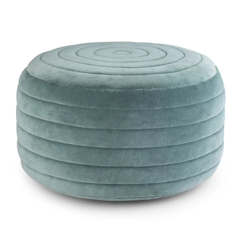 Pouf rond bohème en velours, repose-pieds de sol pour salon et chambre