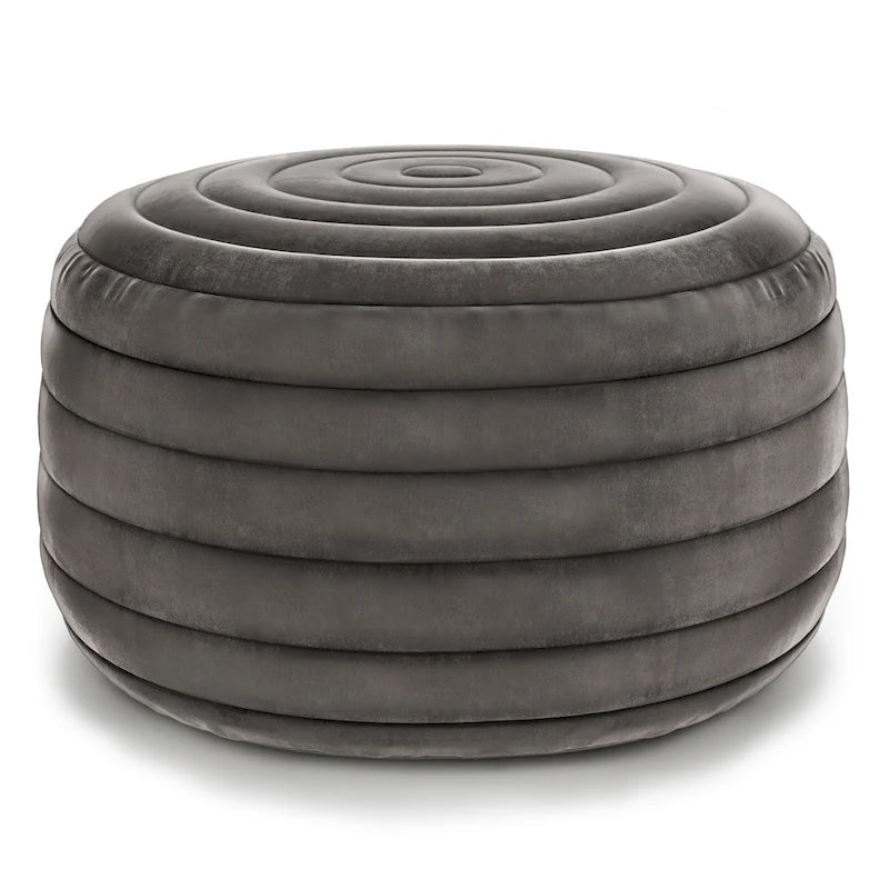 Pouf rond bohème en velours, repose-pieds de sol pour salon et chambre