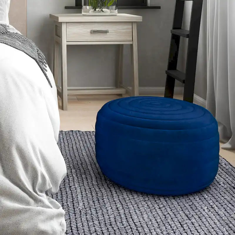 Pouf rond bohème en velours, repose-pieds de sol pour salon et chambre