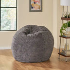 Pouf géant en fausse fourrure Modern Glam, style hiver, siège de salon surdimensionné pour le salon