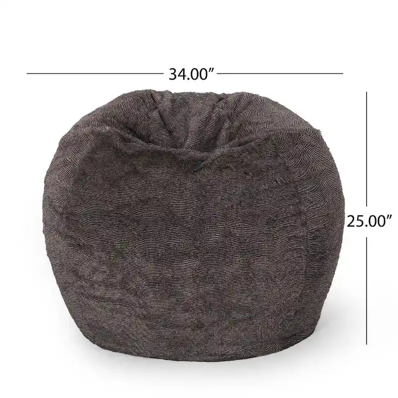 Pouf géant en fausse fourrure Modern Glam, style hiver, siège de salon surdimensionné pour le salon