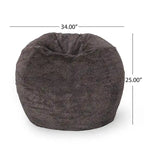 Pouf géant en fausse fourrure Modern Glam, style hiver, siège de salon surdimensionné pour le salon