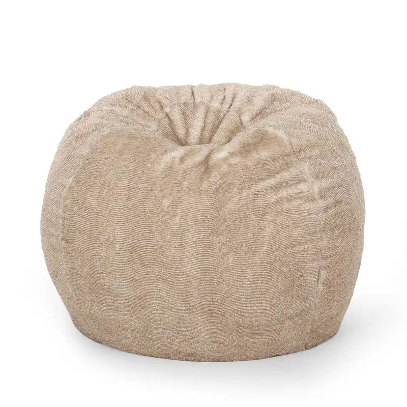 Pouf géant en fausse fourrure Modern Glam, style hiver, siège de salon surdimensionné pour le salon