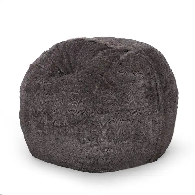 Pouf géant en fausse fourrure Modern Glam, style hiver, siège de salon surdimensionné pour le salon