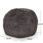Pouf géant en fausse fourrure Modern Glam, style hiver, siège de salon surdimensionné pour le salon