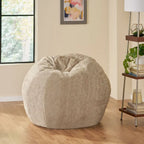 Pouf géant en fausse fourrure Modern Glam, style hiver, siège de salon surdimensionné pour le salon