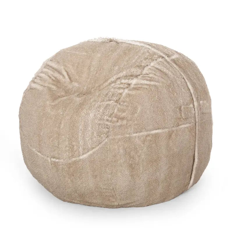 Pouf géant en fausse fourrure Modern Glam, style hiver, siège de salon surdimensionné pour le salon