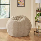 Pouf géant en fausse fourrure Modern Glam, style hiver, siège de salon surdimensionné pour le salon