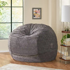 Pouf géant en fausse fourrure Modern Glam, style hiver, siège de salon surdimensionné pour le salon