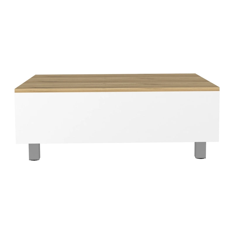Table basse relevable avec rangement dissimulé et 4 pieds, table de salon moderne