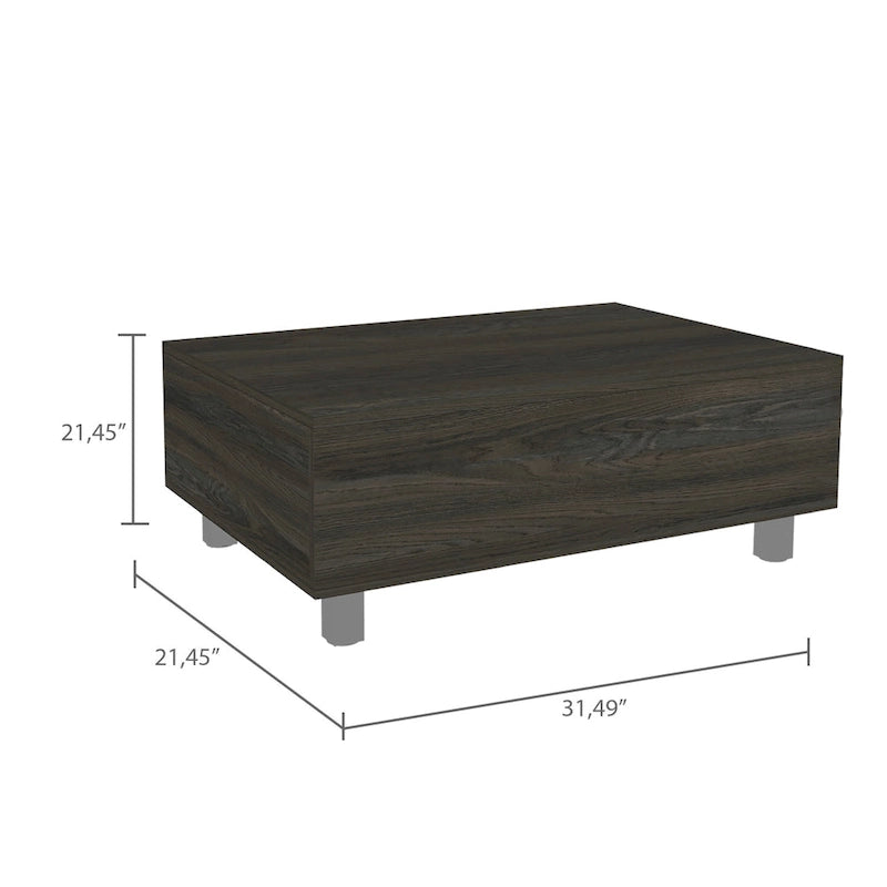 Table basse relevable avec rangement dissimulé et 4 pieds, table de salon moderne
