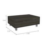Table basse relevable avec rangement dissimulé et 4 pieds, table de salon moderne