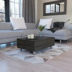 Table basse relevable avec rangement dissimulé et 4 pieds, table de salon moderne