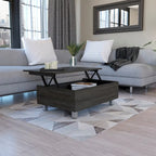 Table basse relevable avec rangement dissimulé et 4 pieds, table de salon moderne