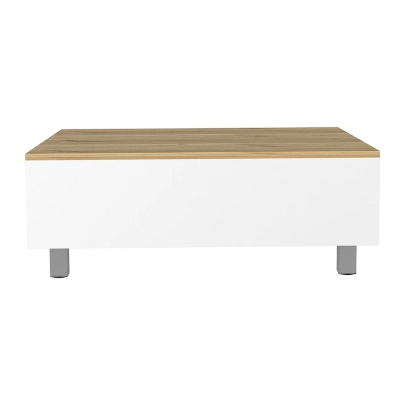 Table basse relevable avec rangement dissimulé et 4 pieds, table de salon moderne