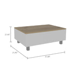 Table basse relevable avec rangement dissimulé et 4 pieds, table de salon moderne