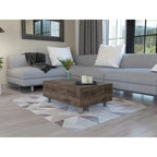 Table basse relevable avec rangement dissimulé et 4 pieds, table de salon moderne