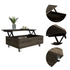 Table basse relevable avec rangement dissimulé et 4 pieds, table de salon moderne