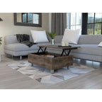 Table basse relevable avec rangement dissimulé et 4 pieds, table de salon moderne