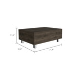 Table basse relevable avec rangement dissimulé et 4 pieds, table de salon moderne