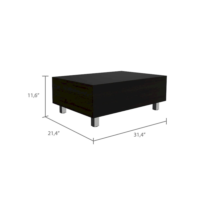 Table basse relevable avec rangement dissimulé et 4 pieds, table de salon moderne