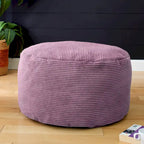 Grand pouf rond en velours côtelé pour l'intérieur, Coussin de sol surdimensionné pour le salon