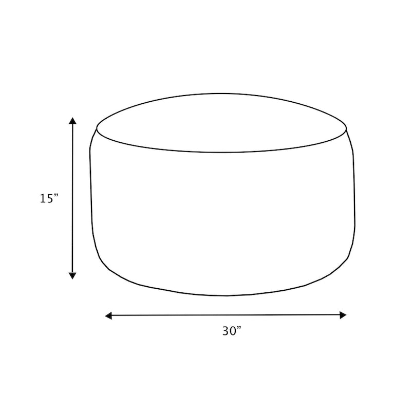 Grand pouf rond en velours côtelé pour l'intérieur, Coussin de sol surdimensionné pour le salon