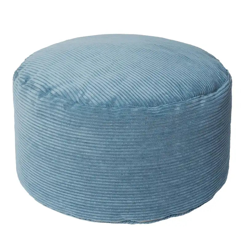 Grand pouf rond en velours côtelé pour l'intérieur, Coussin de sol surdimensionné pour le salon