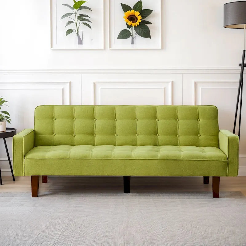 Canapé-lit futon, canapé-lit convertible moderne avec accoudoirs pour studio, bureau, appartement, petit espace de vie, salle de jeux