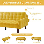 Canapé-lit futon, canapé-lit convertible moderne avec accoudoirs pour studio, bureau, appartement, petit espace de vie, salle de jeux