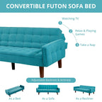 Canapé-lit futon, canapé-lit convertible moderne avec accoudoirs pour studio, bureau, appartement, petit espace de vie, salle de jeux