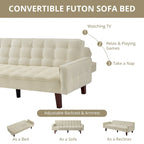 Canapé-lit futon, canapé-lit convertible moderne avec accoudoirs pour studio, bureau, appartement, petit espace de vie, salle de jeux
