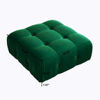 Pouf carré minimaliste en velours capitonné