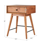 Table d'appoint en bois à 1 tiroir avec étagère ouverte, Table de chevet moderne pour salon et chambre à coucher