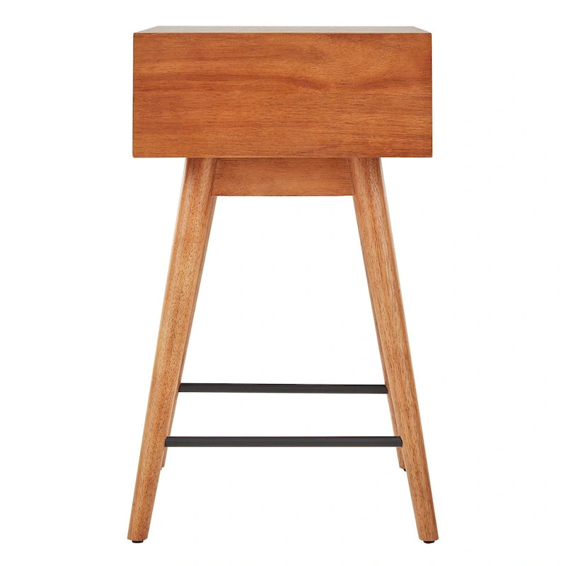 Table d'appoint en bois à 1 tiroir avec étagère ouverte, Table de chevet moderne pour salon et chambre à coucher