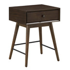 Table d'appoint en bois à 1 tiroir avec étagère ouverte, Table de chevet moderne pour salon et chambre à coucher
