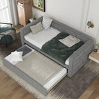 Lit de repos simple avec lit gigogne, lit de repos rembourré avec dossier matelassé
