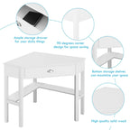 Bureau d'angle pour ordinateur en bois, table de travail, bureau d'angle pour ordinateur portable
