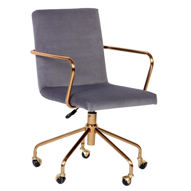Chaise de bureau à roulettes avec hauteur réglable, roulettes pivotantes, chaise de bureau ergonomique