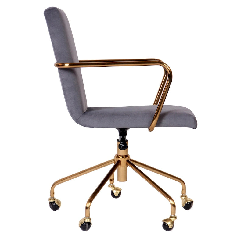 Chaise de bureau à roulettes avec hauteur réglable, roulettes pivotantes, chaise de bureau ergonomique