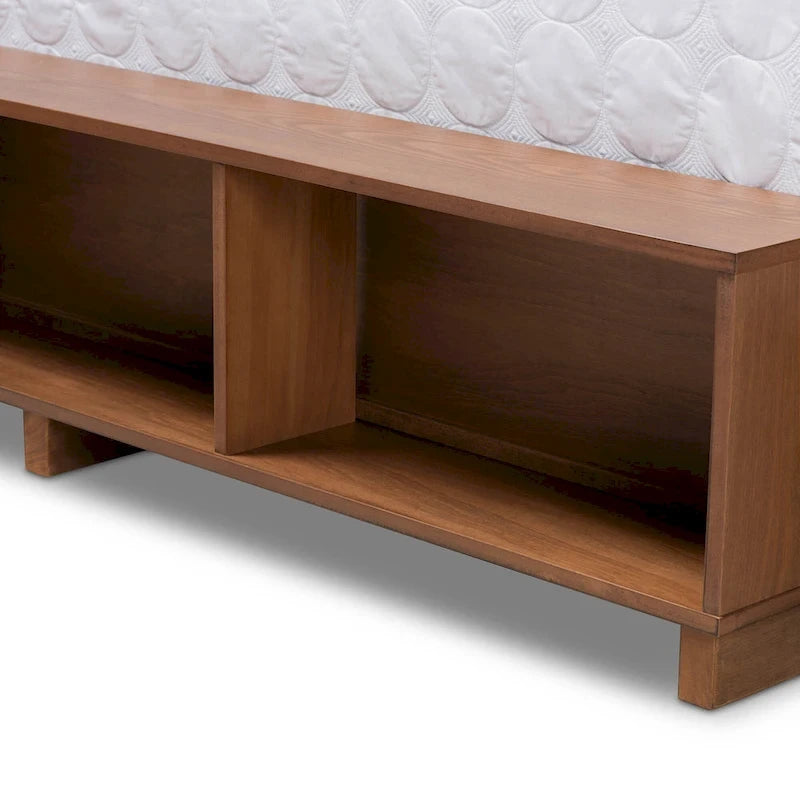 Lit plateforme Cosma moderne de transition en bois avec 4 tiroirs de rangement