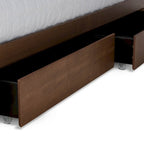 Lit plateforme Cosma moderne de transition en bois avec 4 tiroirs de rangement