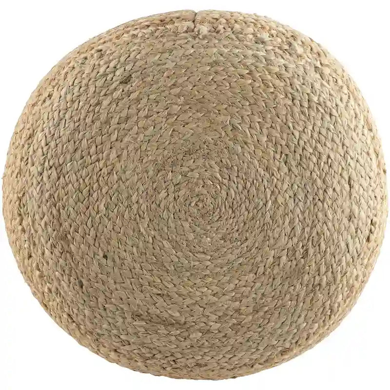 Pouf ottoman à rayures style ferme, tissu tissé, coussin de sol pour salon et chambre