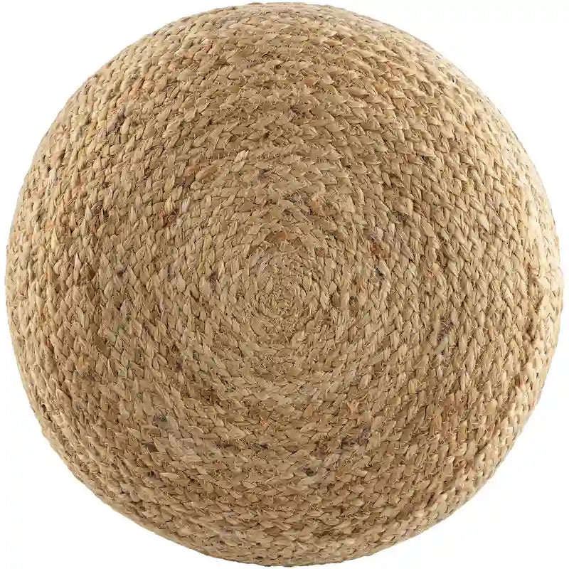 Pouf ottoman à rayures style ferme, tissu tissé, coussin de sol pour salon et chambre